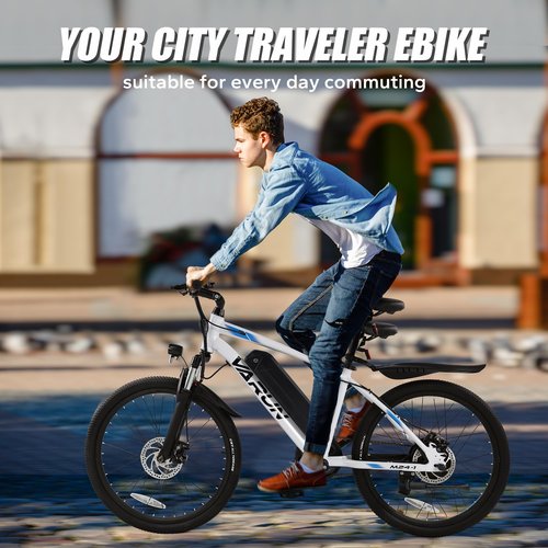 VARUN Electric Bike - Electric Bike for Adults Peak 500W Motor with Removable Battery - Up to 35Miles 20MPH 24'' Ebike with Front Fork Suspension and Adjustable Seat