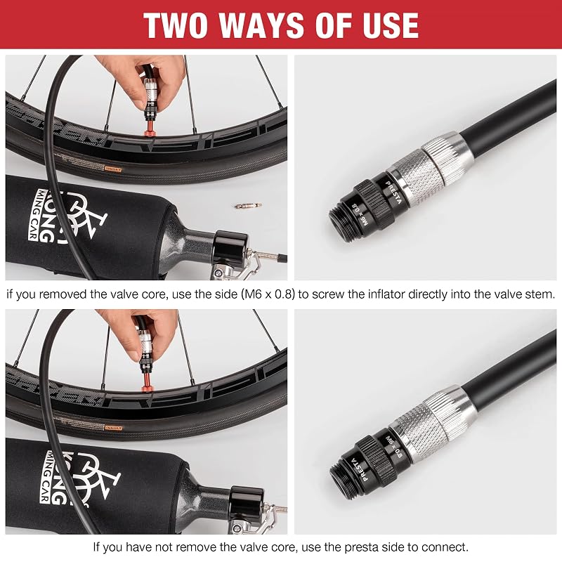 Tubeless Bike Tire Inflator 1.1L Booster — 160 PSI, Presta Valve Compatible