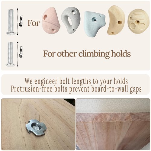 Qicrdvi Premium Resin Rock Climbing Holds for Kids & Adults, Large Training Rock Climbing Wall Grips Indoor/Outdoor, Rock-Like Texture Climbing Wall with Mounting Hardware (20 Pcs)