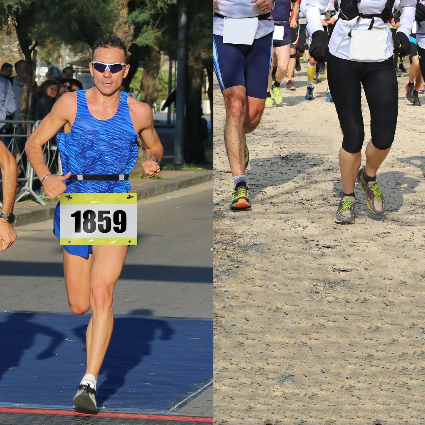 GDFYMI 2Pcs Race Number Belt Race Bib Belts with 6 Energy Gel Loops for Marathon Triathalon Running No Safety Pins Required (Black/Blue)