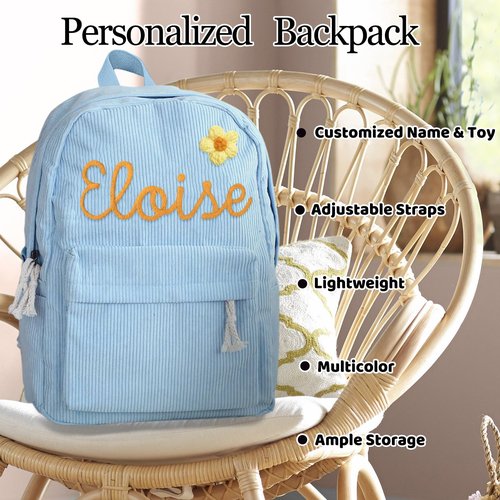 WBgjsnklbnl Custom Backpack with Name Personalized School Bookbag Bulk Customize for Kids Boy Girl Travel Camping Casual-Pink