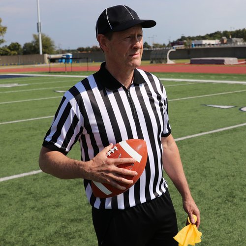 Murray Sporting Goods Men's Referee Shirt Collared Bundle Kit - Referee Shirt, Flag & Whistle Halloween Costume (Large)