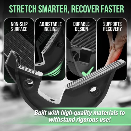 FitnessX Foot Rocker - Durable Calf Stretcher for Achilles Tendon Relief, Plantar Fasciitis Recovery, and Ankle Pain Support, Calf Exerciser, Strengthener – Non-Slip Design for Home, Gym