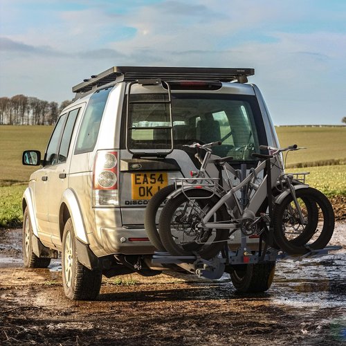 AKHAL-TEKE Bike Hitch Rack, Wobble Free Smart Tilting Bike Rack, Foldable 2-Bike Rack for Standard, Fat Tire and E-Bike, 2-Bike 180 lbs Capacity, Fits 2-inch Receiver