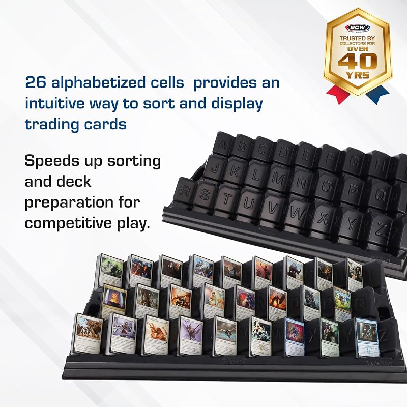 BCW 26-Cell Alphabetized Card Sorting Tray – Acid-Free Plastic