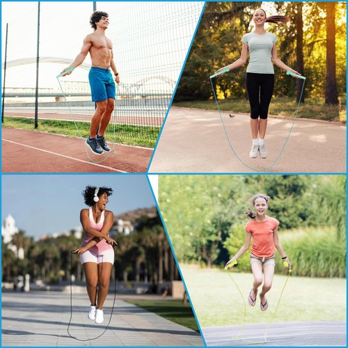 Vyndicca 10 Pack Jump Ropes for Kids, PVC Skipping Rope with Plastic Handles, Adjustable Jumping Ropes, Lightweight Speed Rope for Women Men Outdoor Fitness Exercise Training Racing, 5 Colors