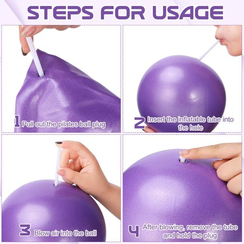 jjshund Pilates Ball, 9,8 Inch Small Exercise Mini Yoga Soft Workout Ball for Home Gym Yoga, Pilates, Core Training, Workout, Balance, Stability