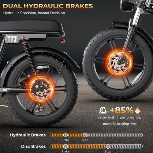 T73 Retro Style Electric Bike for Adults,1000W Motor 48V 15.6AH Removable Battery Off-Road Electric Dirt Bike,30 MPH Ebike with 20"x4 Fat Tires, 7-Speed Gears Dual Hydraulic Brake & Full Suspension