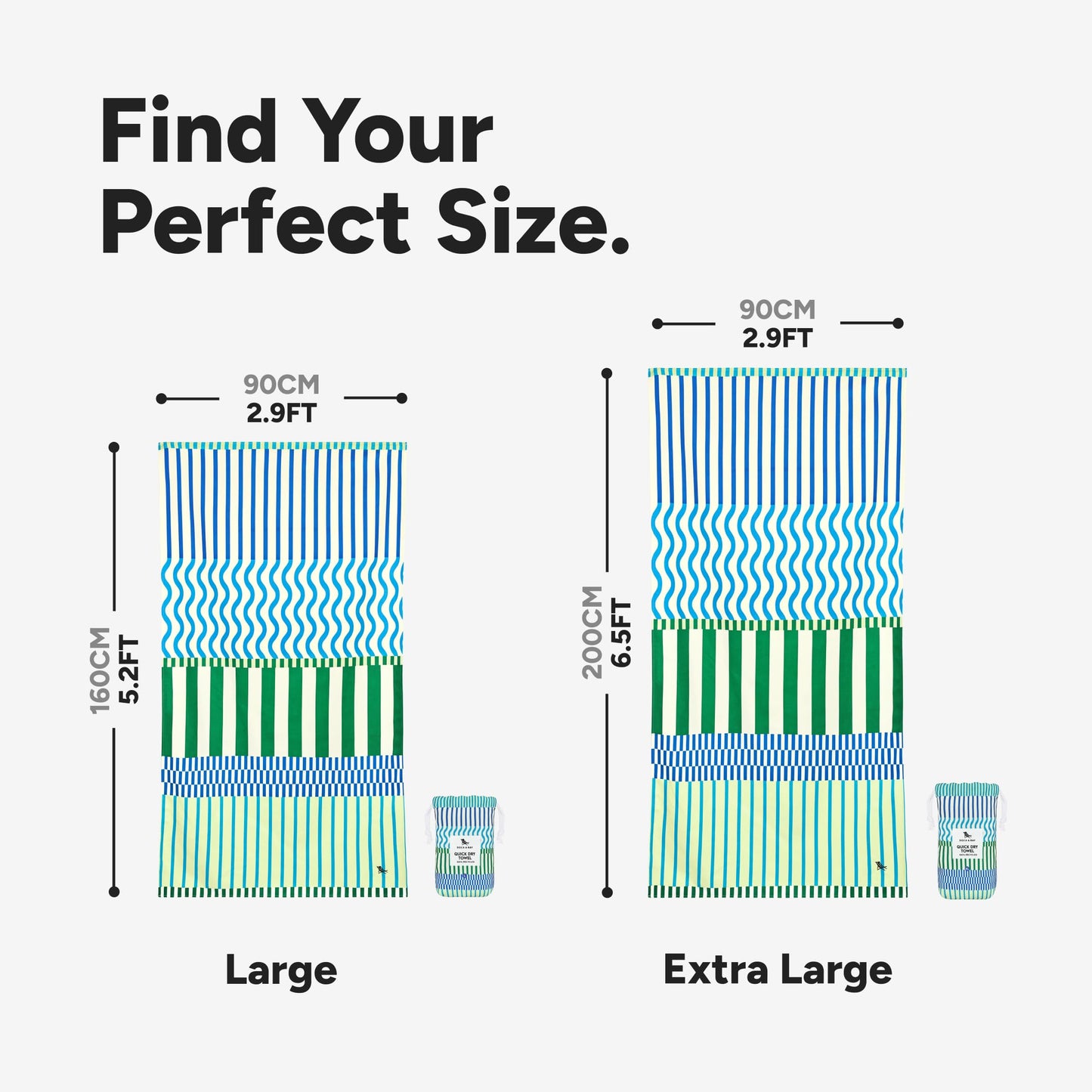 Dock & Bay Beach Towel - Quick Dry, Sand Free - Compact, Lightweight - 100% Recycled - Includes Bag - Blueberry Spritz - Extra Large (200x90cm, 78x35)
