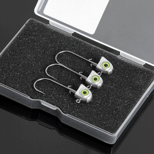 OJY&DOIIIY Swimbait Jig Heads with Chartreuse Fish Eye, 1/8 3/16 1/4 3/8 1/2oz Jigheads for Freshwater&Saltwater Fishing 15-Pack
