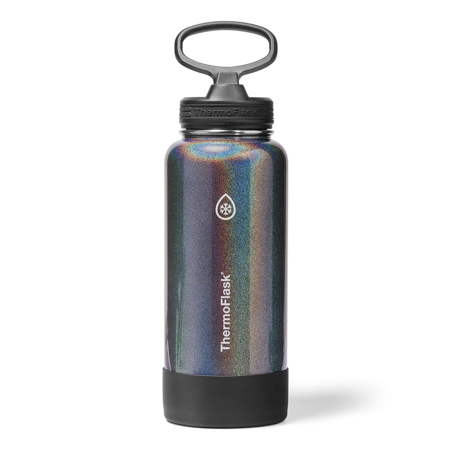 ThermoFlask Insulated Water Bottle with Spout Lid (32 oz, Iron Night) - Leakproof, Stainless Steel Water Bottle for Cold & Hot Drinks, Travel & Daily Hydration
