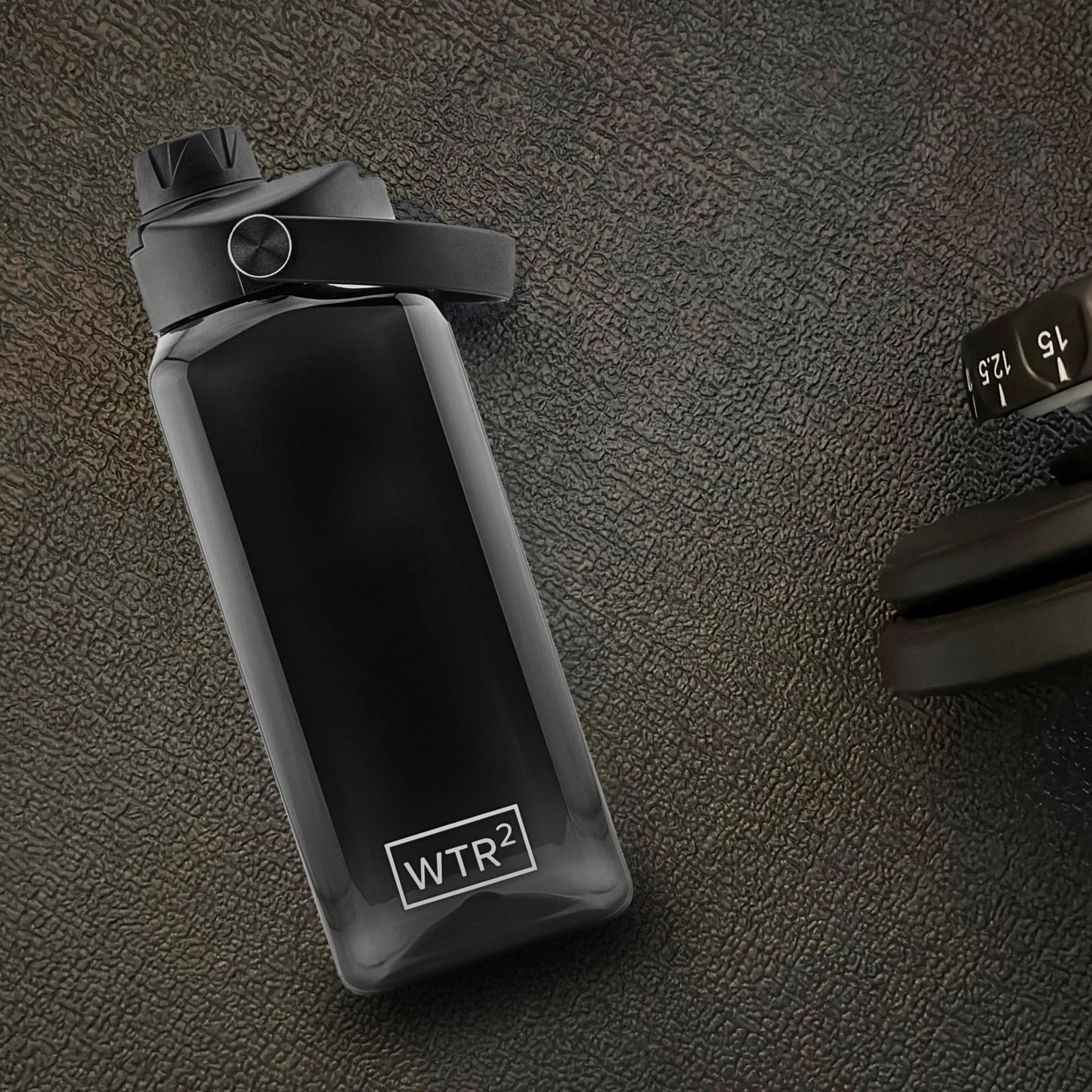 WTR² 32oz Square Water Bottle, Transparent Black, Leakproof Lid, BPA/BPS-Free Tritan, Lightweight & Impact Resistant for Work, Gym & Everyday Use