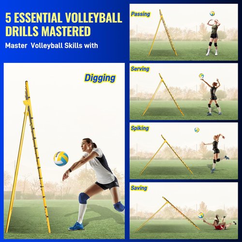 SPOYNAL 7x4 FT Volleyball Rebounder Net, 5-Angle Volleyball Training Equipment, Adjustable Rebounder Net Practice Setting, Spiking, and Bumping, Practice Net for Baseball, Softball, Lacrosse, Soccer
