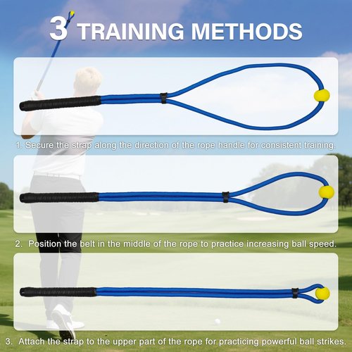 NGBHM Golf Rope Swing Trainer, Golf Swing Training Aid to Improve Speed, Accuracy, Rhythm, Flexibility and Strength, Portable Golf Training Tool for Indoor/Outdoor Practice