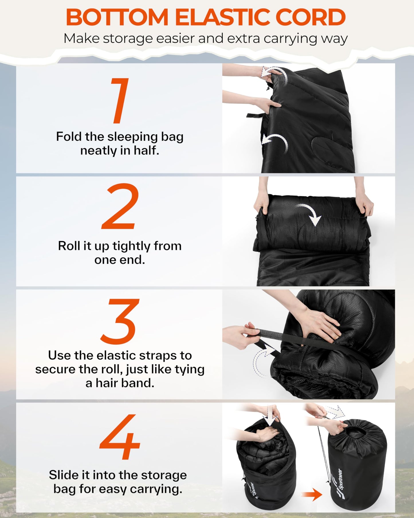 Sportneer 0 Degree Sleeping Bag for Cold Weather, XL Winter Sleeping Bag for Adults, Flannel Lined Camping Sleeping Bag, 32°F–59°F Rated, 87" x 33.5", 4.4 lbs, Detachable Hood, Compression Sack