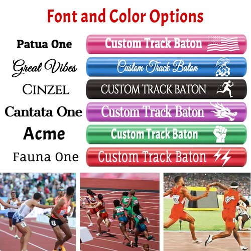 LMJUEJIN Custom Track Baton, Personalized Aluminum Relay Batons with Engraved Name & Logo for Running Race Team, Suitable for Outdoor Sports Practice Athlete School Teaching