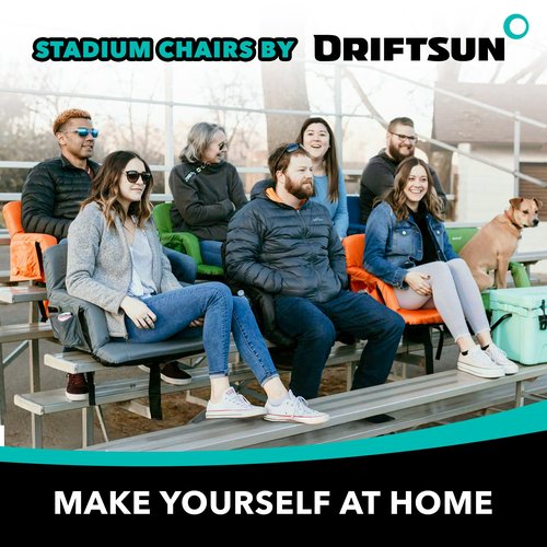 Driftsun Stadium Seats with Back Support, Deluxe Bleacher Chairs with Support Cushion, Padded Seats with Waterproof Chair