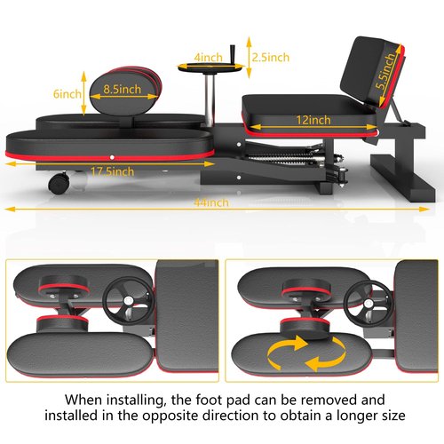 Rigel Leg Stretcher, 220LBS Leg Stretch Machine, Heavy Duty Steel Frame Equipment Splits Machine, Leg Stretching Training Machine for Home Gym Split Machine Training Fitness