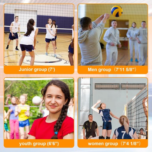 Motionchic Volleyball Net Measure Pole 4 Pre-Set Precise Height Retractable Volleyball Official Referee Equipment for Men's, Women's, Coed and Junior Outdoor Training
