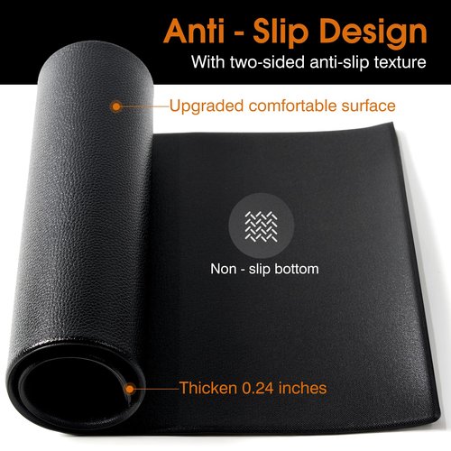 MoyRetty 2-Pack Exercise Equipment Mat, 24 x 11.8 inches, Anti-Slip Rubber Floor Protection for Peloton Bike and Treadmill, Black