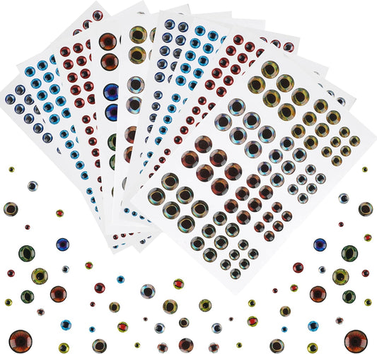 1314 Pieces Fishing Lure Eyes 3D 4D 5D Realistic Eyes Stickers for Making Fishing Bait DIY Fly Tying Streamers Lures Crafts 3/4/5/6/8/10mm
