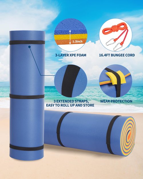 Lily Pad Floating Mat for Lake & Pool, 8'/9'/12' Extra Large Floating Water Mat, 3-Layer Tear-Resistant XPE Foam Suitable for Adults and Kids (Orange, 8 x 4 ft)