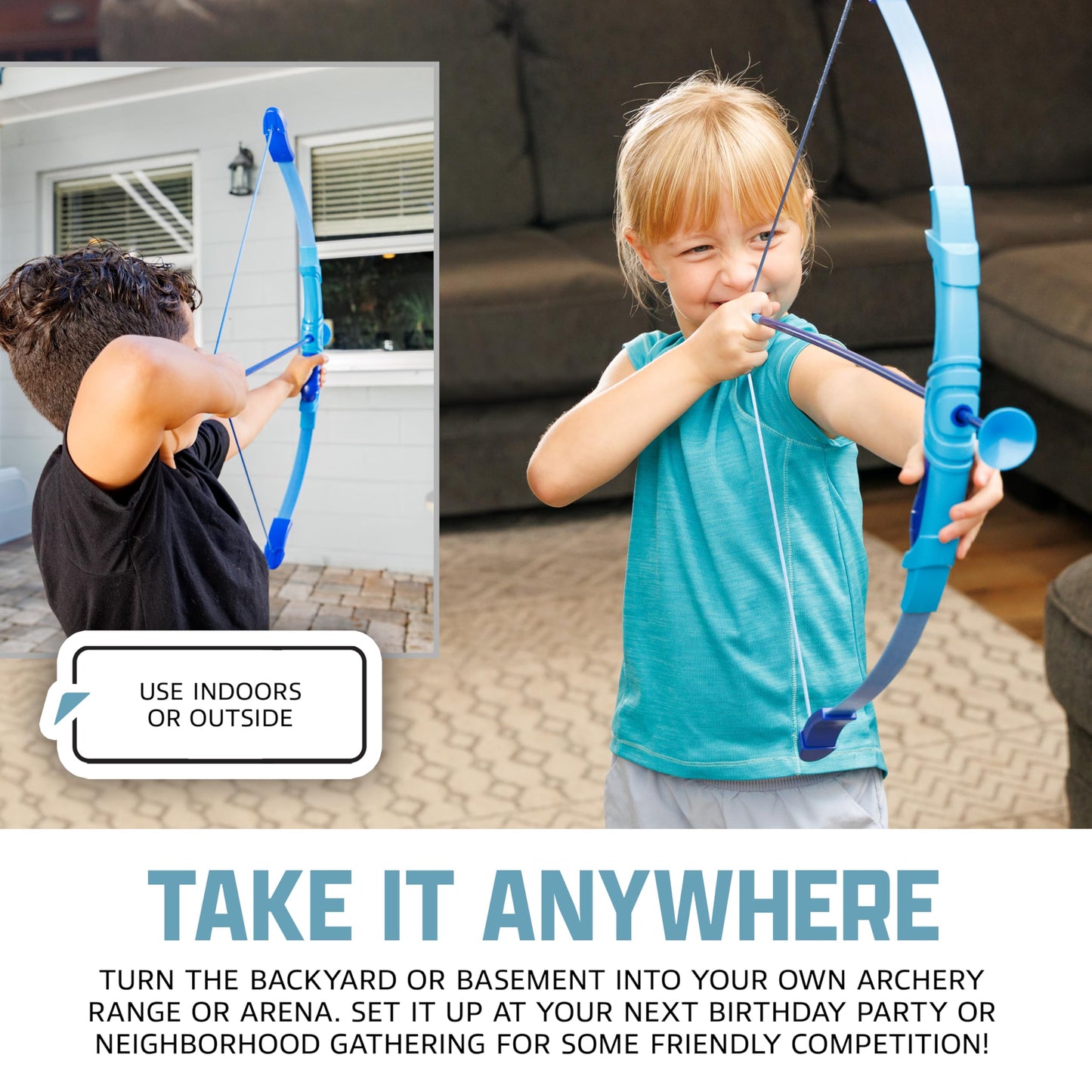 Franklin Sports Kids Archery Bow and Arrow Set - Indoor Toy Archery Set - Plastic Bow and Toy Arrows for Kids - Complete Youth Set