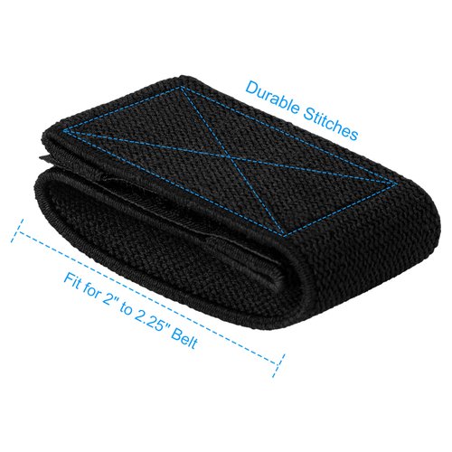 Wisdompro Duty Belt Keeper, 4 Pcs Strap Holder Hook and Loop for Security Police Military 2" - 2 1/4" Wide Belt - Black