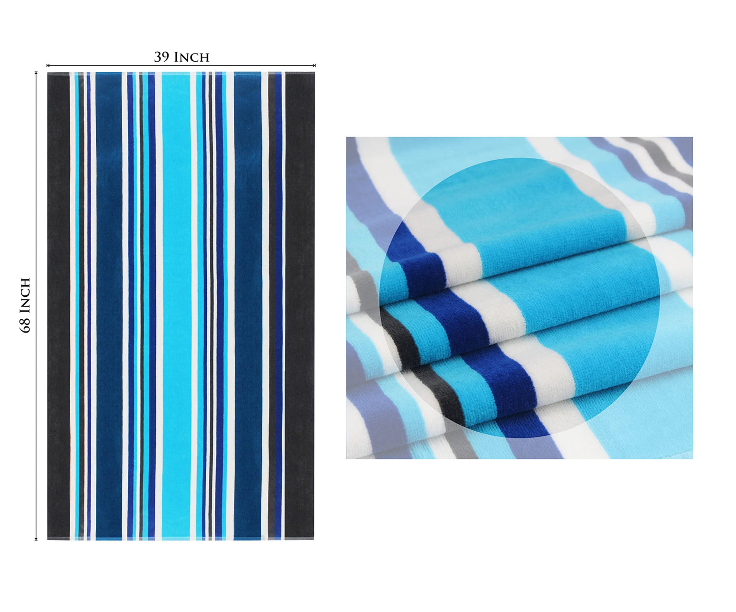 COTTON CRAFT Oversized XL Beach Towels - 39 x 68 inches - 2 Pack
