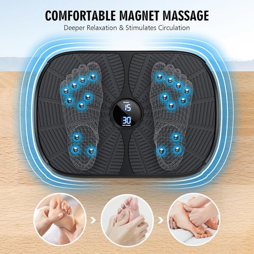 Vibration Plate Exercise Machine, PBYRD Portable Full Body Vibration Platform for Lymphatic Drainage, 9 Preset Auto Mode Fitness Board for Weight Loss Shaping, with Resistance Bands, 99 Levels