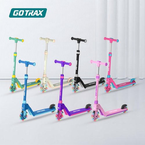 Gotrax K03 Kick Scooter for Kids, 5" LED Lighted Wheels and Adjustable Handlebars, Lightweight Design and Anti-Slip Deck, Max Load 110 Lbs, Kids Scooter for Boys & Girls Ages 3+, Pink