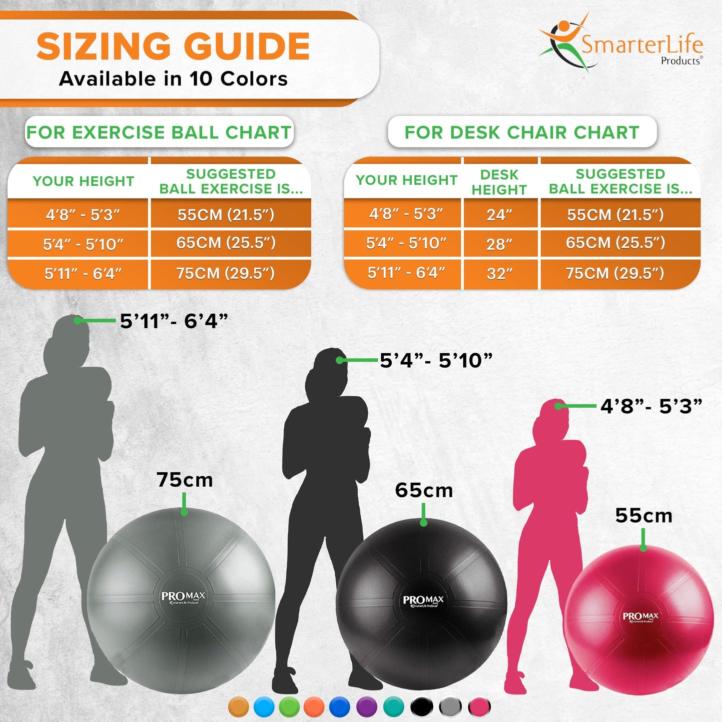 PRO MAX Exercise Ball - Yoga Ball for Gym, Balance, Stability, Pregnancy