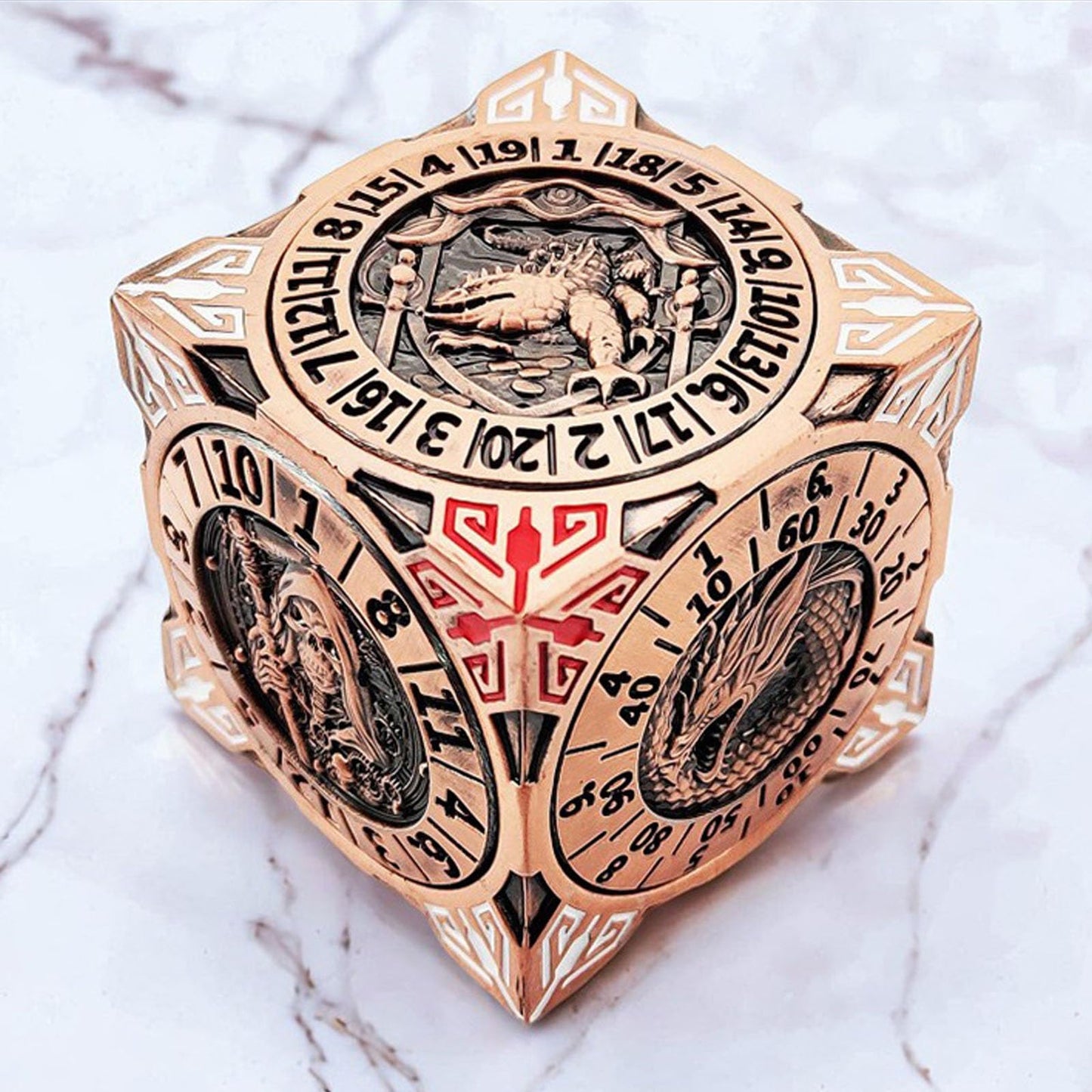 2025 New DND Fidget Spinner Dice 7-in-1 Metal DND Dice Cube 6-Sided Rotating Polyhedral Dice Tabletop RPG Accessory for DMS and Player Best Gifts Unique 3D Mechanical Rotating D&d Dice(Gold)