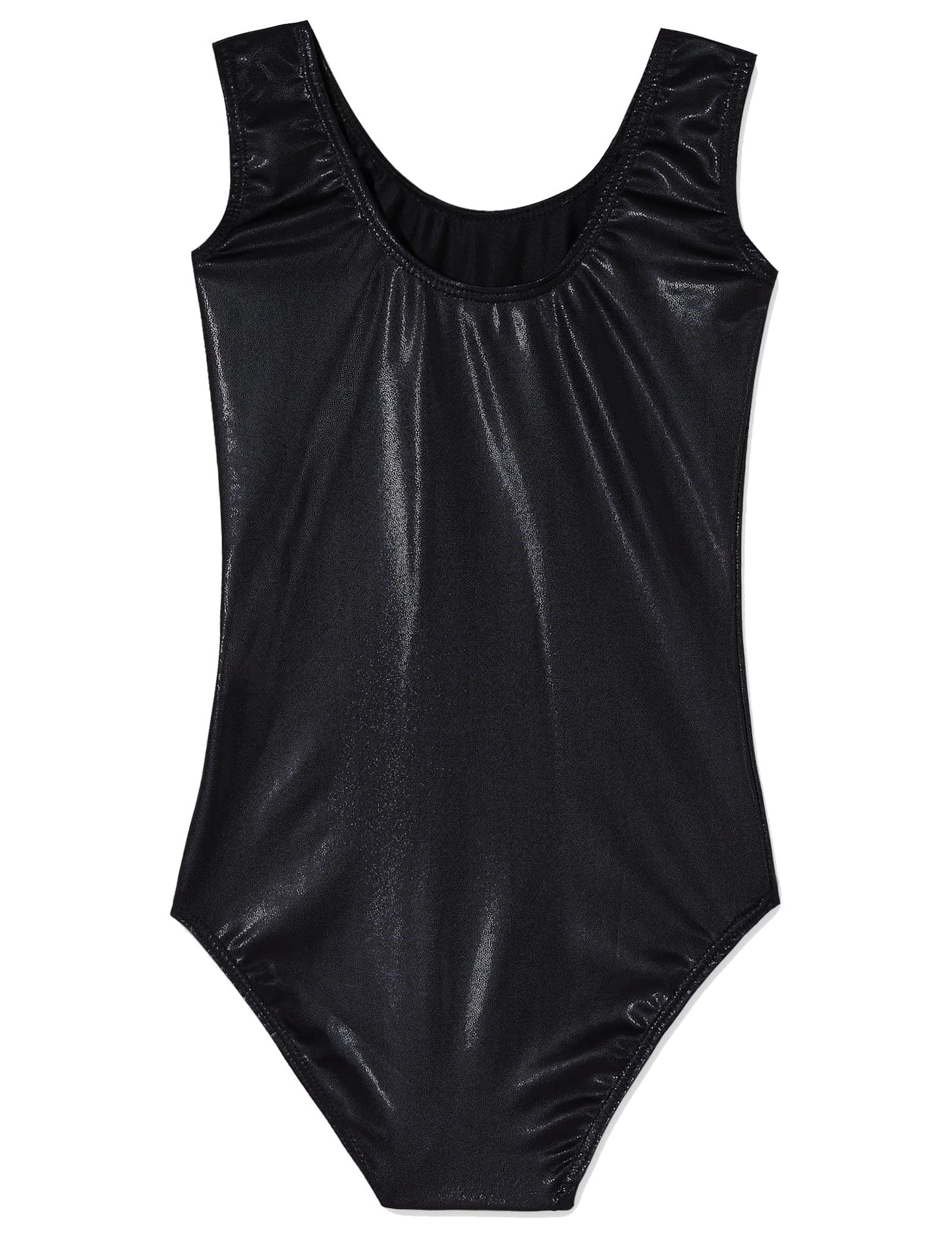 Domusgo Gymnastics Leotards for Girls 6-7 Years Old Black Sparkly One Piece Tumbling Outfits