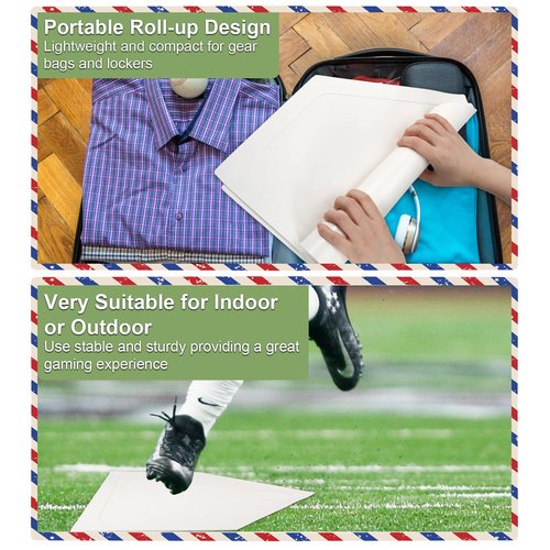 Mototo 2 Pieces White Baseball Home Plate Rubber Throw Down Baseball Bases 16 inch Softball Home Plate Kickball Bases for Kickball Practice Pitching Hitting Training Equipment (2 PCS)