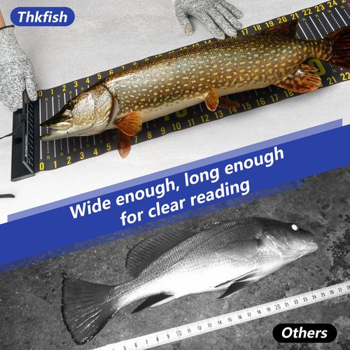 THKFISH 53in Fish Ruler with Measuring Board, Portable Waterproof Folding Fishing Ruler Fish Measuring Tape for Boat, Kayak, Coolers, Yacht and Workbench