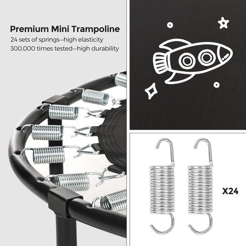 SONGMICS Trampoline for Kids, 3ft Mini Trampoline with Handlebar, Toddler Trampoline for Indoor and Outdoor, Max. Load 220 lb, Blue USTR036Q01