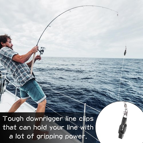 Tellegloww 10 Pcs Fishing Downrigger Release Clip 13.8 Inch Planer Board Clips with Steel Fishing Line Padded for Offshore Weight Kite Trolling