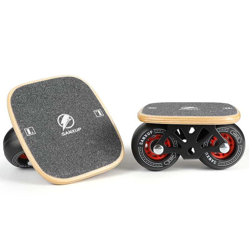 Sanxup Freeskates Black - Portable Roller Road Skates Plate with Aluminum Deck, Non-Slip, PU Wheels