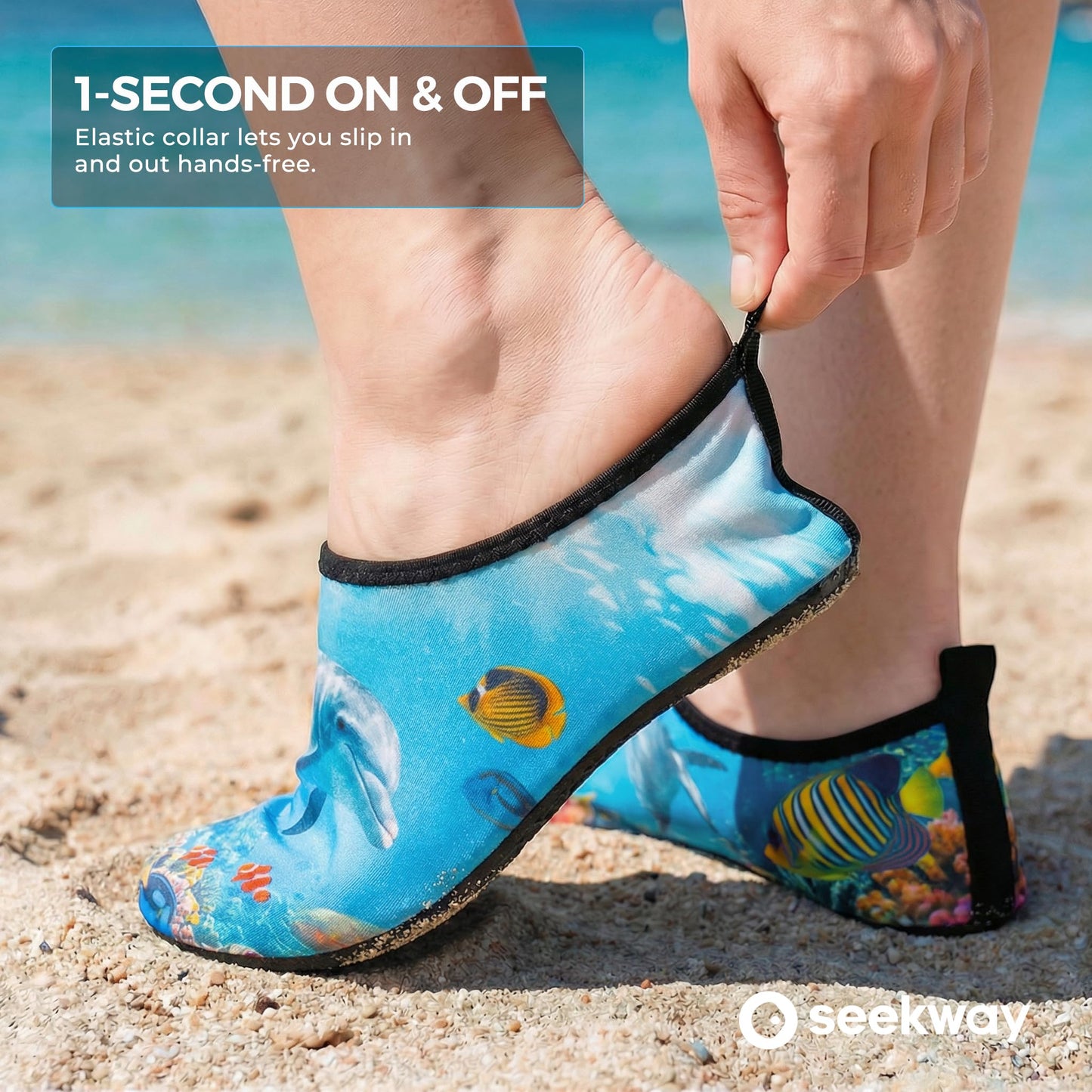 SEEKWAY Water Shoes Barefoot Aqua Socks Quick-Dry Non Slip Shoes for Beach Swim Pool River Boating Surf Women Men Bird SK002(U)