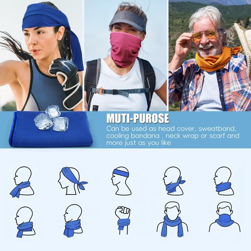 NOOTPLONG Cooling Towels for Neck and Face, 40x12’’ Soft Breathable Sweat Towels, Microfiber Sport Towel for Yoga, Gym, Workout, Running, Golf, Travel, Cooling Neck Wrap for Hot Weather