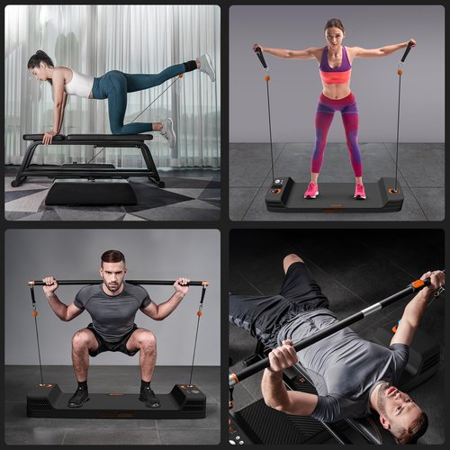 SQUATZ Apollo Board Mini: 150lb Resistance Smart Home Gym Cable Machine | Functional Trainer for Full Body Workouts | Digital Home Gym Equipment with Free App (Orange)