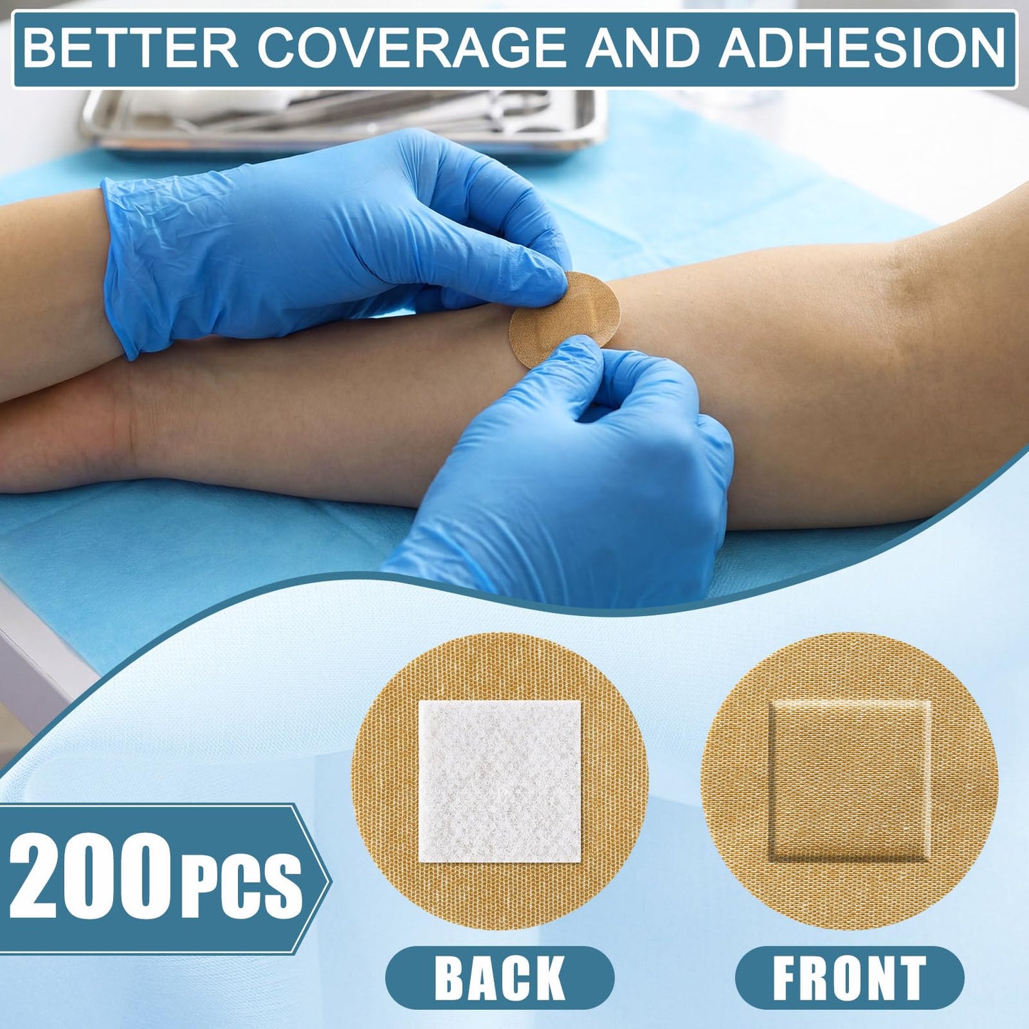 Funtery 200 Pcs 1.5 Inch Round Spot Adhesive Bandage Fabric Adhesive Small Face Bandages with Non Stick Pad Latex Free for Skin Wound Care