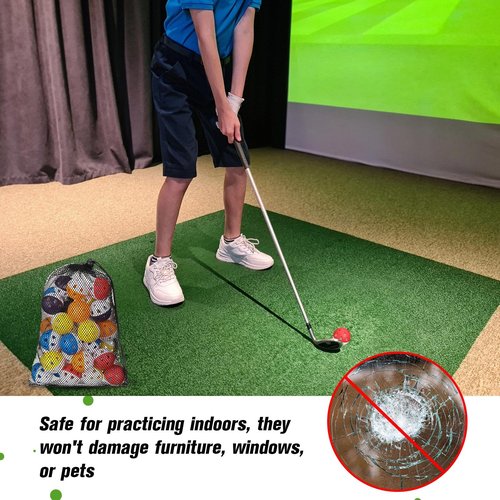 Simgoing 40 Pack Practice Golf Balls Bulk 42mm EVA Limited-Flight Golf Training Ball, High Visibility for Easy Tracking Hollow Airflow Limited Flight Balls for Home Backyard Indoor or Outdoor Unisex