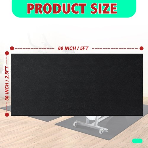 Peloton Bike Mat | 6mm Thickness, Exercise Bike Mat/Treadmill Mat for Hardwood Floors or Carpet, Non-Slip Sweat-Proof Exercise Equipment Mat for Bike Trainer/Stationary Spin Bike/Indoor Cycling