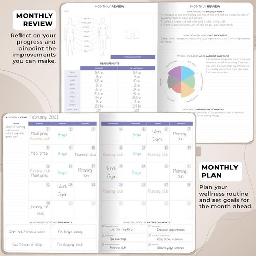 Clever Fox Fitness & Food Journal PRO – Daily Workout & Meal Planner for Women & Men – Exercise & Weight Loss Diary Notebook, 7.3x10.4” (Seashell)