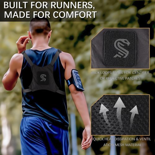 MGFLASHFORCE Chest Bag for Men and Women, Chest Rig Pack Front EDC Pouch Running Vest Phone Holder for Workout, Hiking and Outdoor Sports