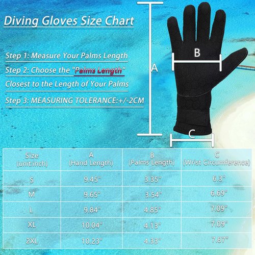 Skyone Neoprene Gloves Scuba Diving Gloves Men Women, Wetsuit Dive Gloves 3MM 5MM with Adjustable Wrist Strap, Thermal Flexible Fully Non-Slip Design Swim Glove for Snorkel Fishing (3MM Black, S)