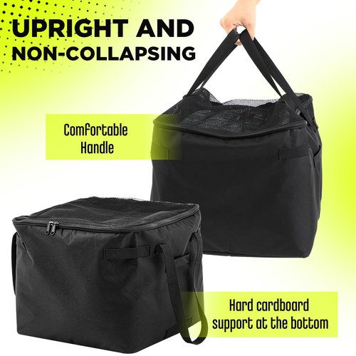 Aliceset Tennis Balls Hopper Tennis Ball Basket Picker Hopper Container with Side Pockets Lightweight Teaching Cart Bag for Picking and Storage Training Tool for Ball, Frame Not Included