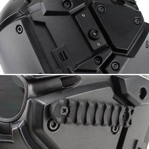 Hunting Explorer Robot Full Head Helmet for Tactical Necessary Or Riding(Steel Mesh/Blue/Black Goggles)